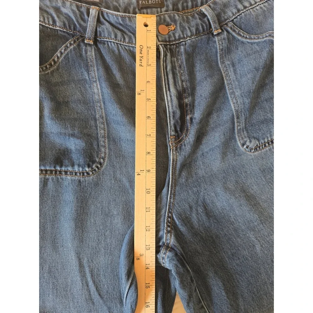 Talbots Summerweight Straight Leg Ankle Jean 14 Franklin Wash 100% Tencel Blue